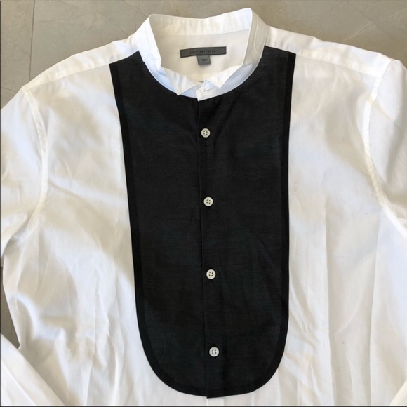 JOHN VARVATOS Black White Button Down Shirt Sz L - Picture 9 of 14